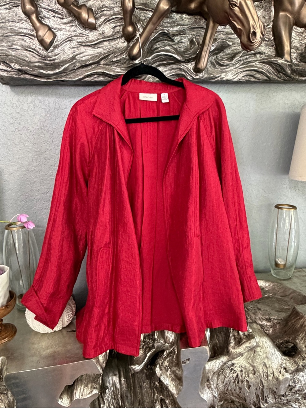 Chico's Light-Shimmer Red Jacket